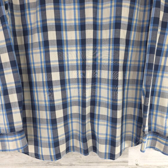 LEVI'S MEN'S PLUS SIZE XXL 2XL BLUE PLAID LONG SLEEVE SHIRT SNAP PEARL BUTTONS.. - Picture 8 of 16